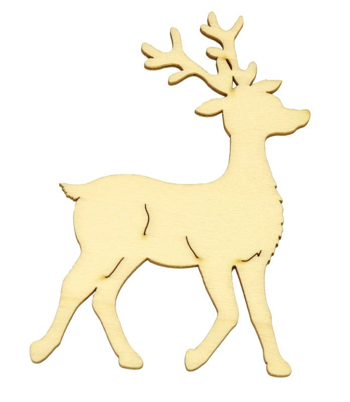 Dřevěný výřez jelen, 8,5 x 13 cm
