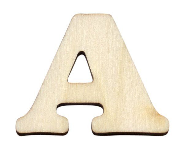 Dřevěný výřez písmeno A, 4,5 x 4 cm