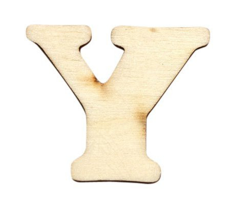 Dřevěný výřez písmeno Y, 4,5 x 4 cm