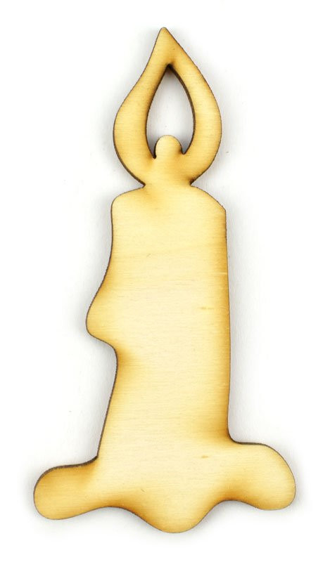 Dřevěný výřez Svíčka, 4 x 8 cm