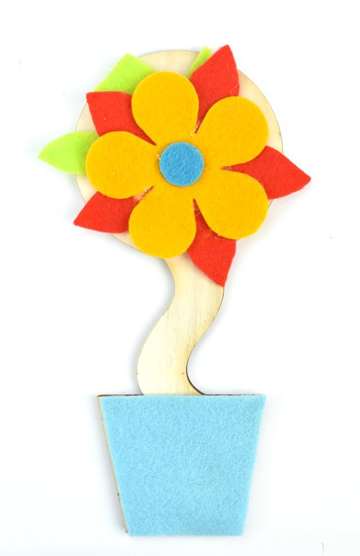 Dřevěný výřez základ pro květinu, 7 x 16 cm - 3