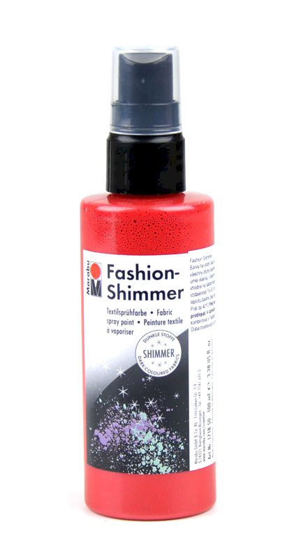Fashion shimmer, barva na textil č.531, červená