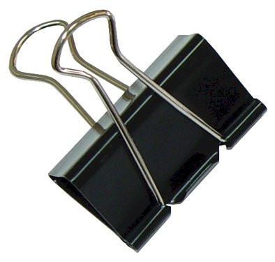 Kancelářský kovový klip černý, 41mm, 12 ks
