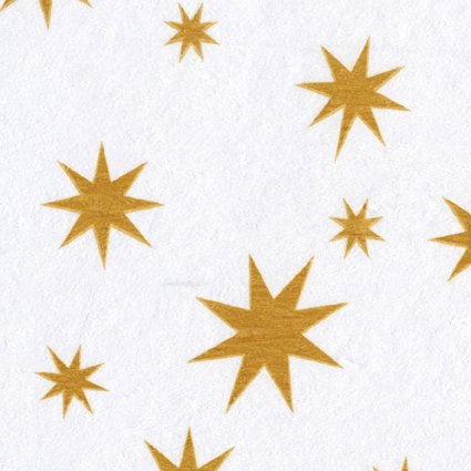 Krepový papír, hvězda, bílá/zlatá