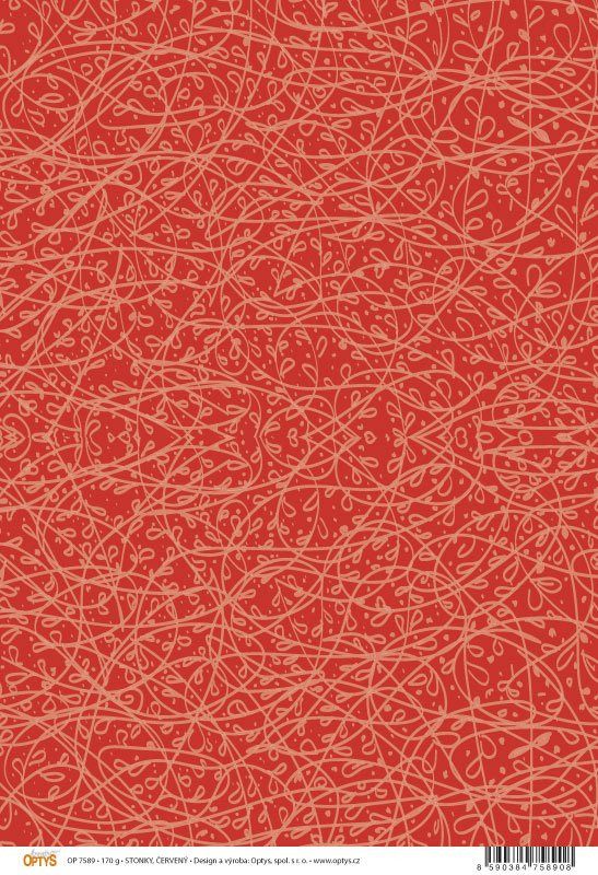 Papír A4, 170g, stonky červený - oboustranný - 1