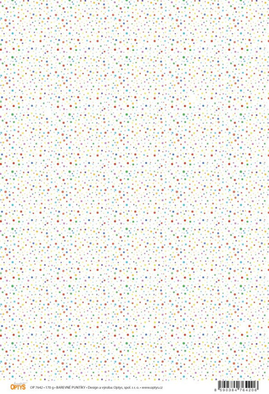 Papír A4, barevné puntíky, 170g - jednostranný