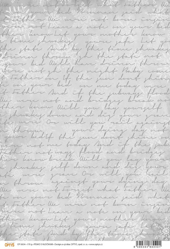 Papír A4, písmo s vločkami, jednostranný ,170g
