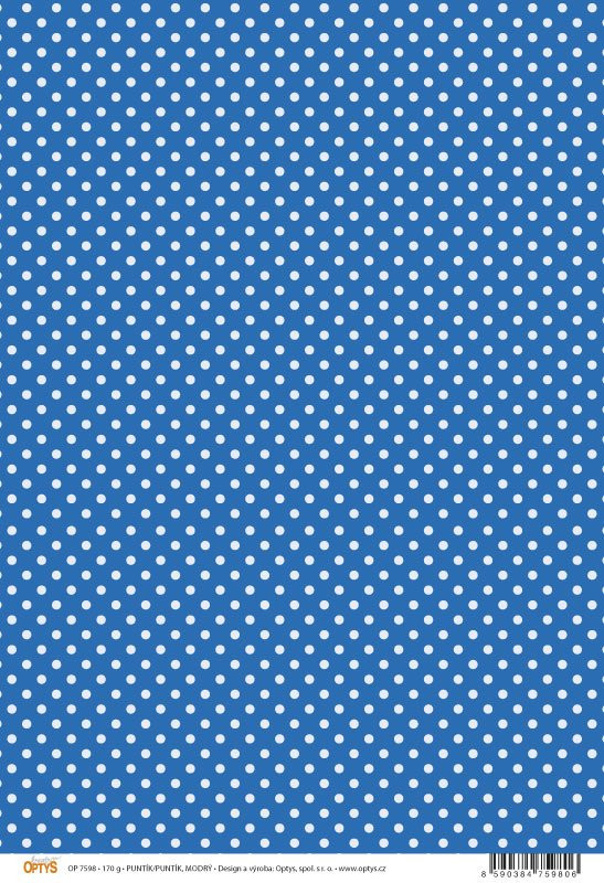 Papír A4, puntík modrý / bílý - oboustranný - 1