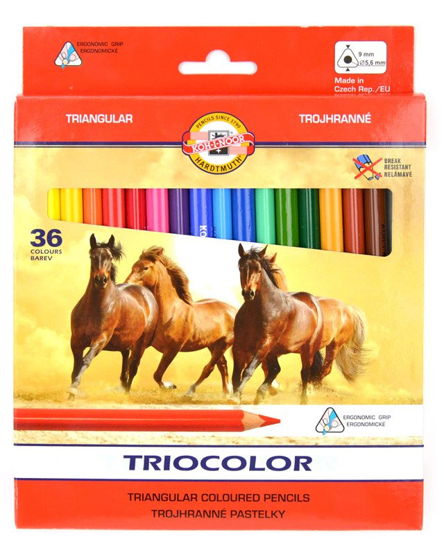 Pastelky Triocolor, kůň, 36 ks, 9 mm