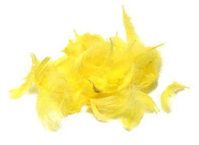 Peří Rayher, 5 g, žluté, 5-10 cm