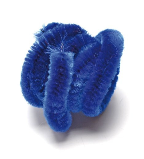 Plyšový drátek, tm.modrý, 50 cm, 1 ks