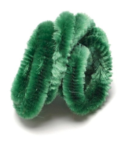Plyšový drátek, tm. zelený, 50 cm, 1 ks