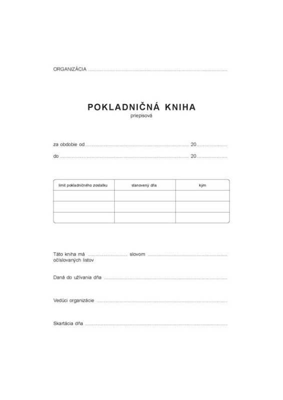 Pokladničná kniha A4, samoprepis, 2 x 25 listov, Slovensko - 1