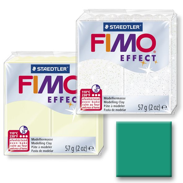 Polymerová hmota Fimo Efekt, transparentní zelená, č.504