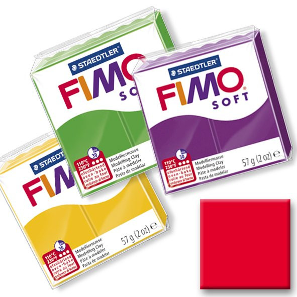 Polymerová hmota Fimo Soft, červená č.24