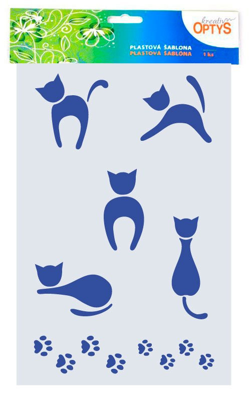 Šablona Kočky, 20 x 30 cm, plast