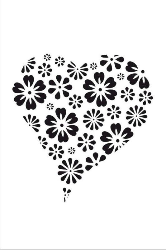Šablona Květinové srdce, 20 x 30 cm, plast - 1