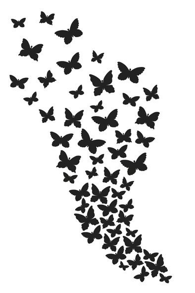 Šablona Motýlkové hejno, 20 x 30 cm, plast - 1