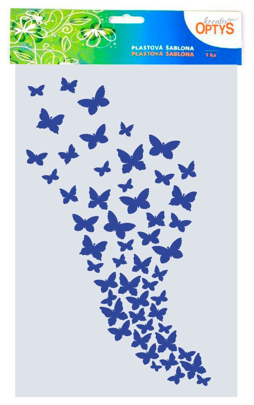 Šablona Motýlkové hejno, 20 x 30 cm, plast