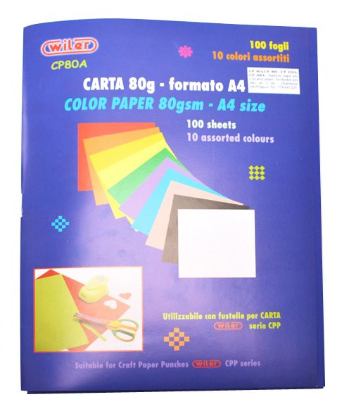 Sada barevných papírů A4, 80g, 100 ks