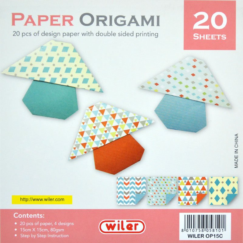 Sada papírů na origami I, 15 x 15 cm, 80 g, 20 l.