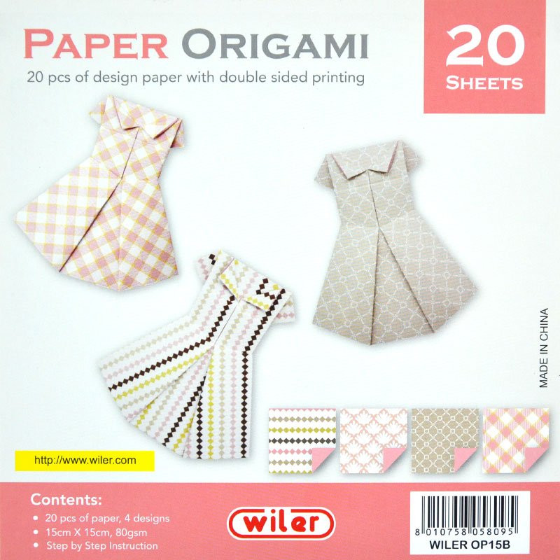 Sada papírů na origami II, 15 x 15 cm, 80 g, 20 l.