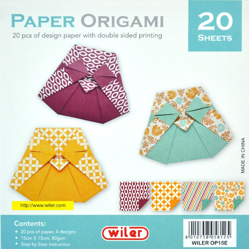 Sada papírů na origami III, 15 x 15 cm, 80 g, 20 l.