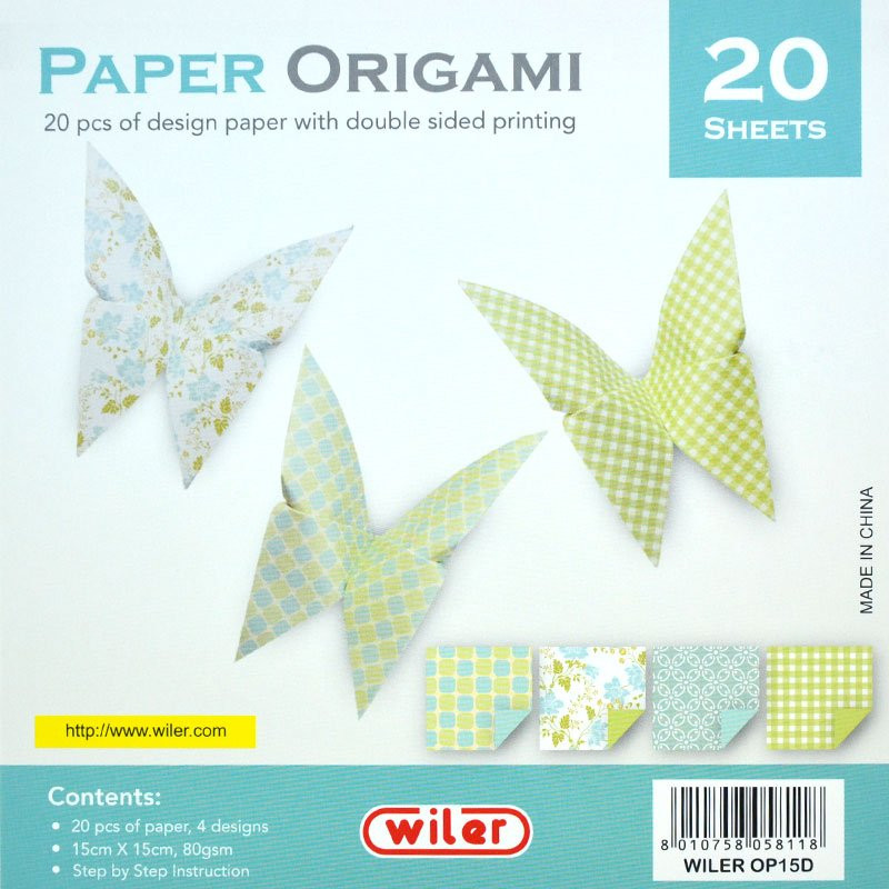 Sada papírů na origami IV, 15 x 15 cm, 80 g, 20 l.