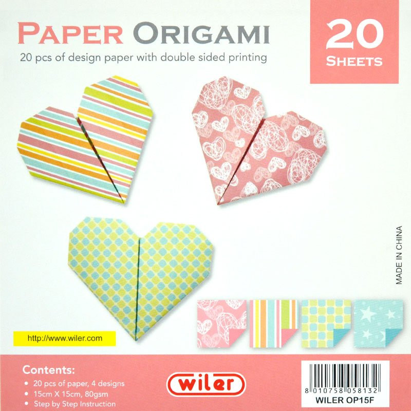 Sada papírů na origami V, 15 x 15 cm, 80 g, 20 l.