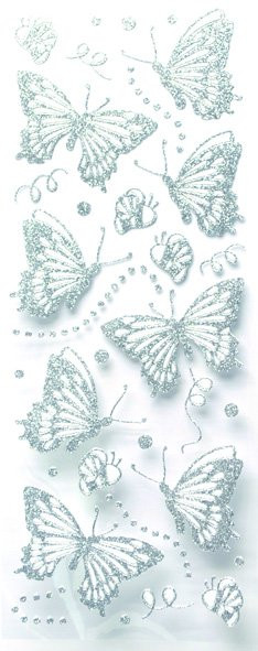 Samolepky motýli, stříbrné