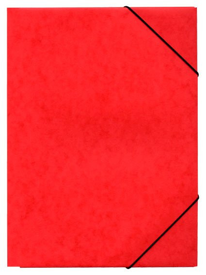 Složka s gumou A4 Prešpán, 3klopá, červená