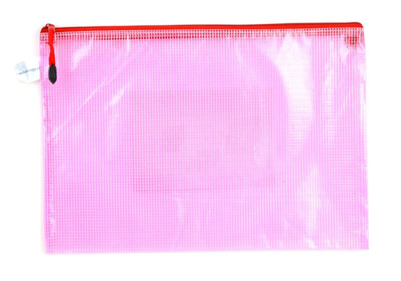 Spisový obal A4, síťovaný PVC, růžový