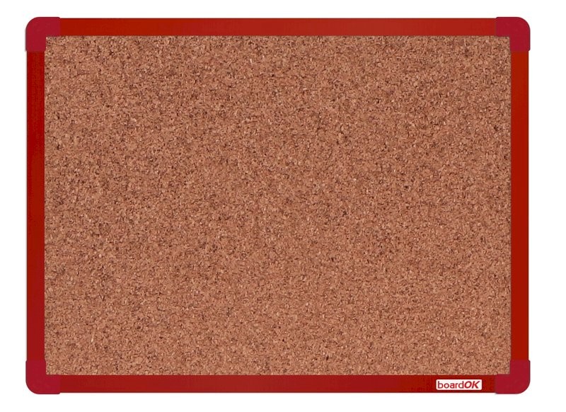 Tabule korková boardOK 150 x 120 cm, rám červený