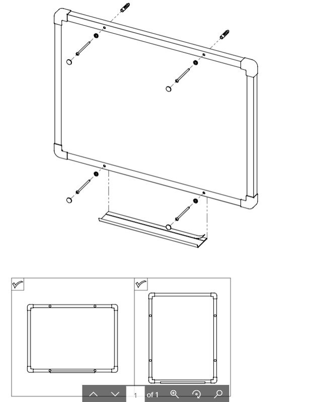 Tabule korková boardOK 60x45 cm, stříbrný rám - 1