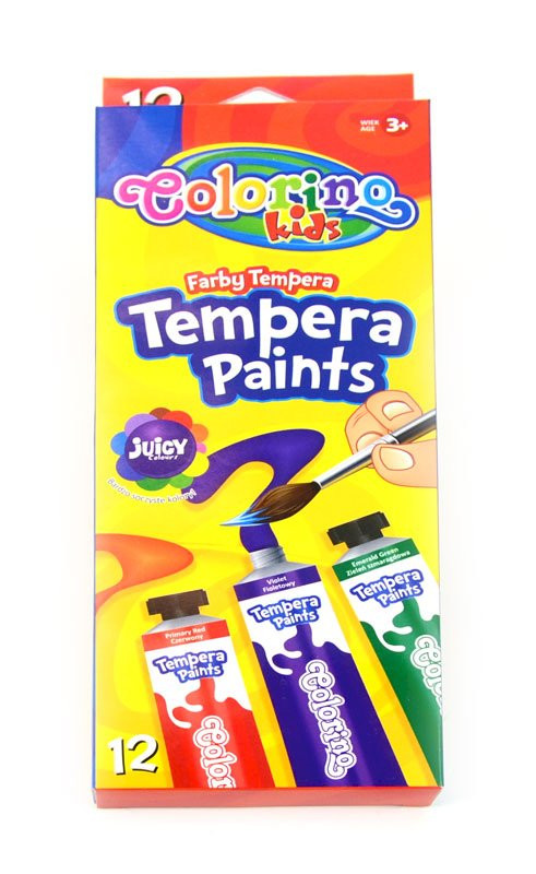 Temperové barvy Colorino v tubě 12 ml, 12 ks