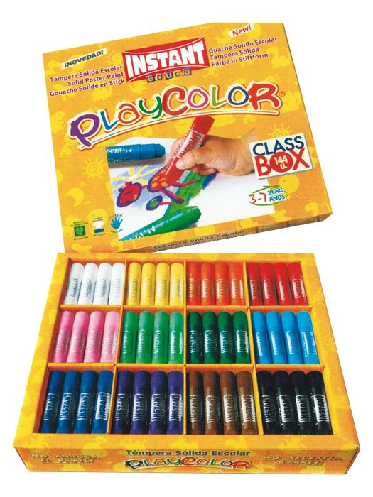 Temperové barvy Playcolor, sada 144 ks - tuhé