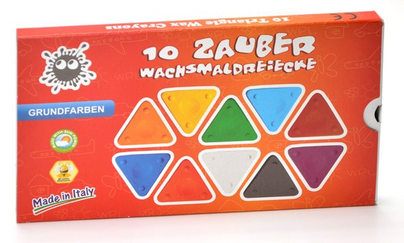 Trojboké voskovky Triangle magic, sada 10 barev