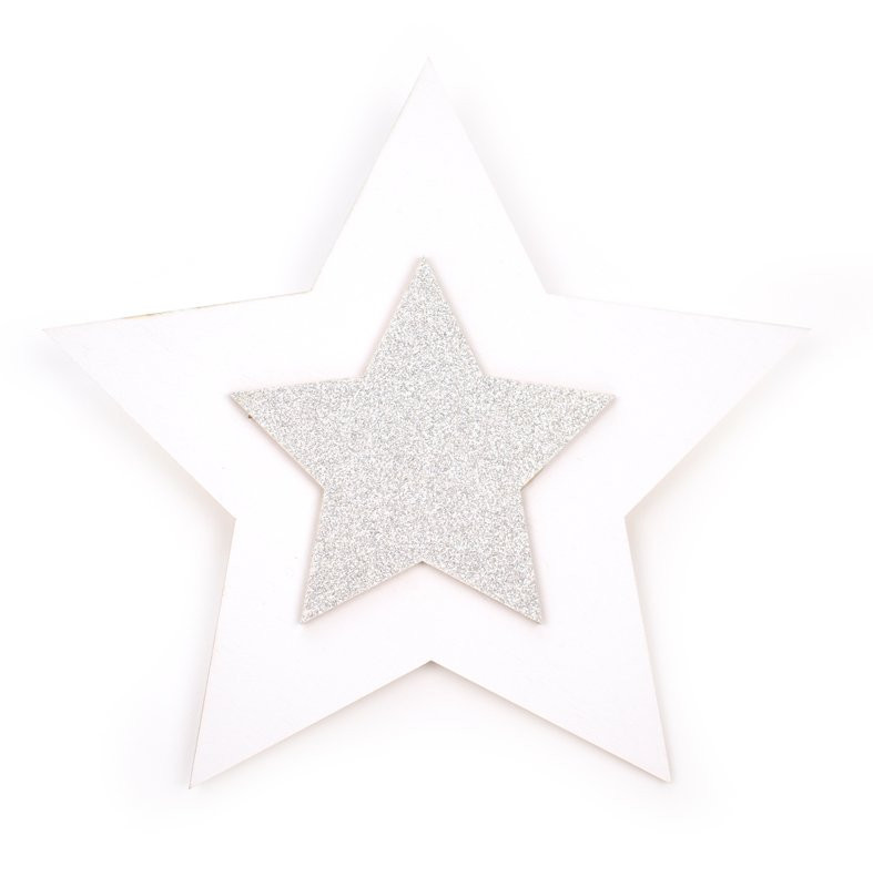 Vánoční hvězda, bílá, 20 cm