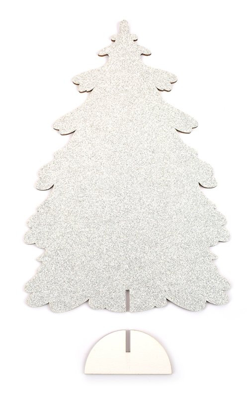 Vánoční stromek malý, stříbrný glitr - 3