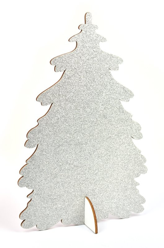 Vánoční stromek malý, stříbrný glitr