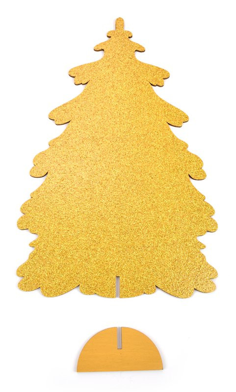 Vánoční stromek malý, zlatý glitr - 3