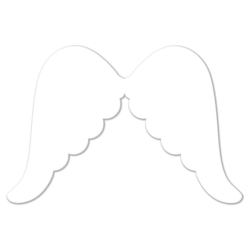 Výřez malá andělská křídla, 16 ks v balení, šířka 6,5 cm x výška 4 cm