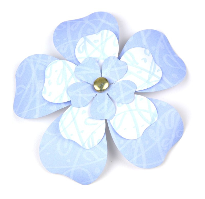 Výřez skládaná květina modrá