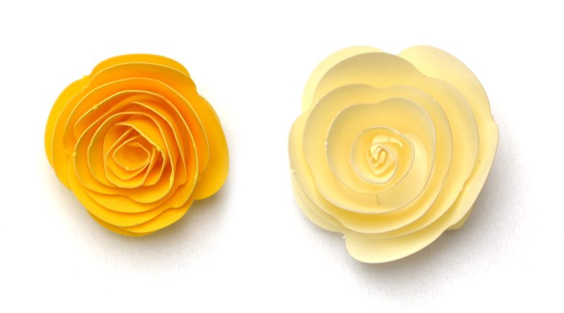 Výřez stáčené kytky žlutá/vanilková