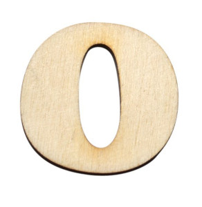 Dřevěný výřez písmeno O, 4 x 4 cm
