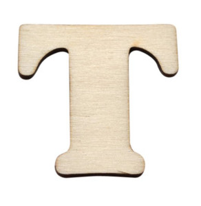 Dřevěný výřez písmeno T, 4 x 4 cm