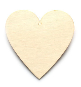 Dřevěný výřez srdce plné, 19 x 18 cm