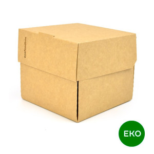 EKO box na hamburger, kraft, 120 x 118 x 105 mm, bal. 250 ks