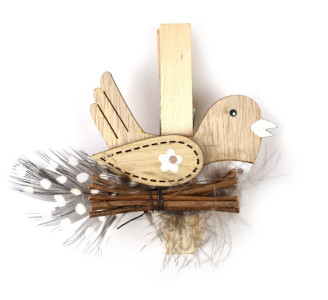 Kolíček Ptáček, dřevo, 7 cm