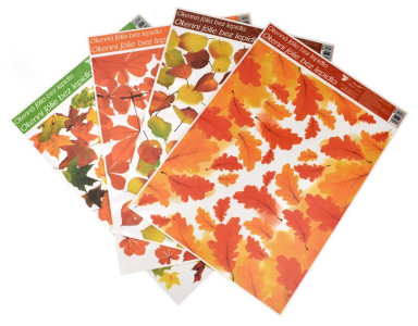 Okenní fólie rohová, podzimní listí, mix, 42 x 30 cm